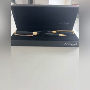 S.T. Dupont Black and Gold Pen Set